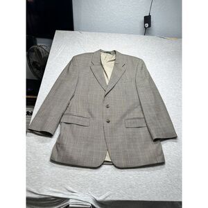 LAUREN Ralph Lauren Blazer Mens 42R Brown Houndstooth‎ 100% Wool Sport Coat